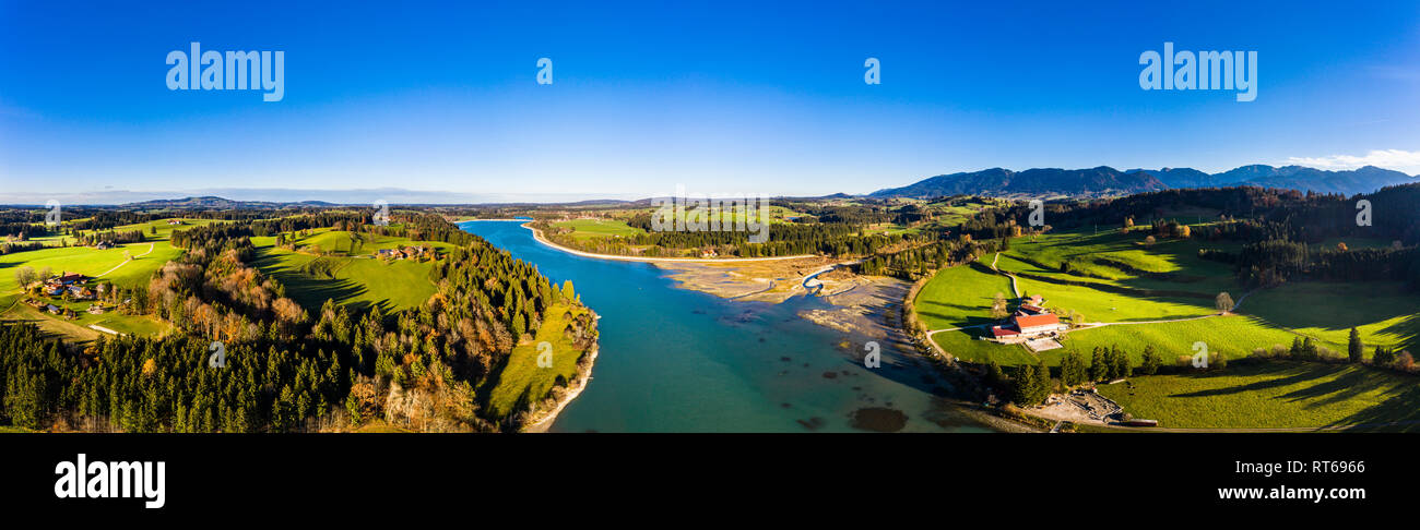 In Germania, in Baviera, Est Allgaeu, Fuessen, Prem, vista aerea di Lech serbatoio Foto Stock