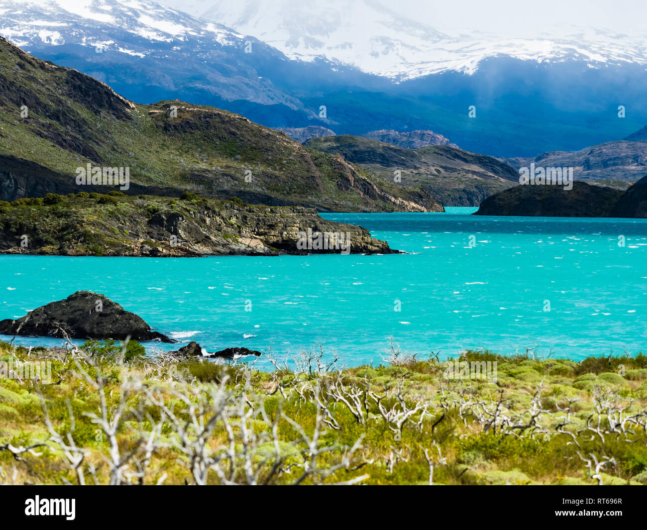 Il Cile, Patagonia, parco nazionale Torres del Paine, lago Nordenskjold Foto Stock