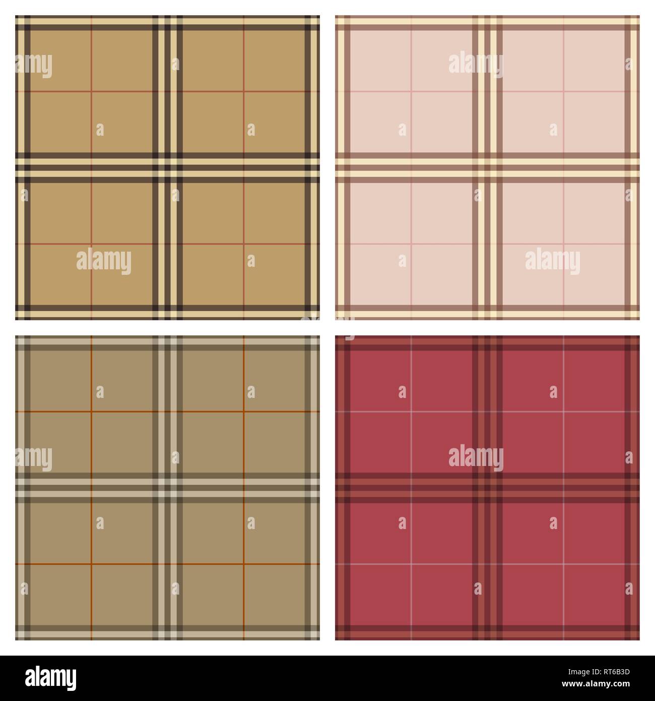 Vettore texture seamless set. Tartan plaid. EPS10 Illustrazione Vettoriale