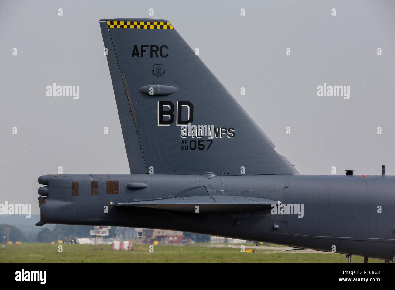 Pinna di coda di una B-52H piano bombardiere. Foto Stock