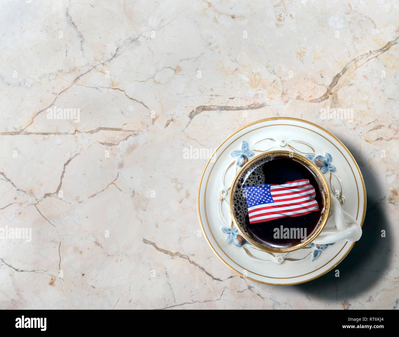 Americana di mattina caffè con camera per il vostro tipo. Foto Stock