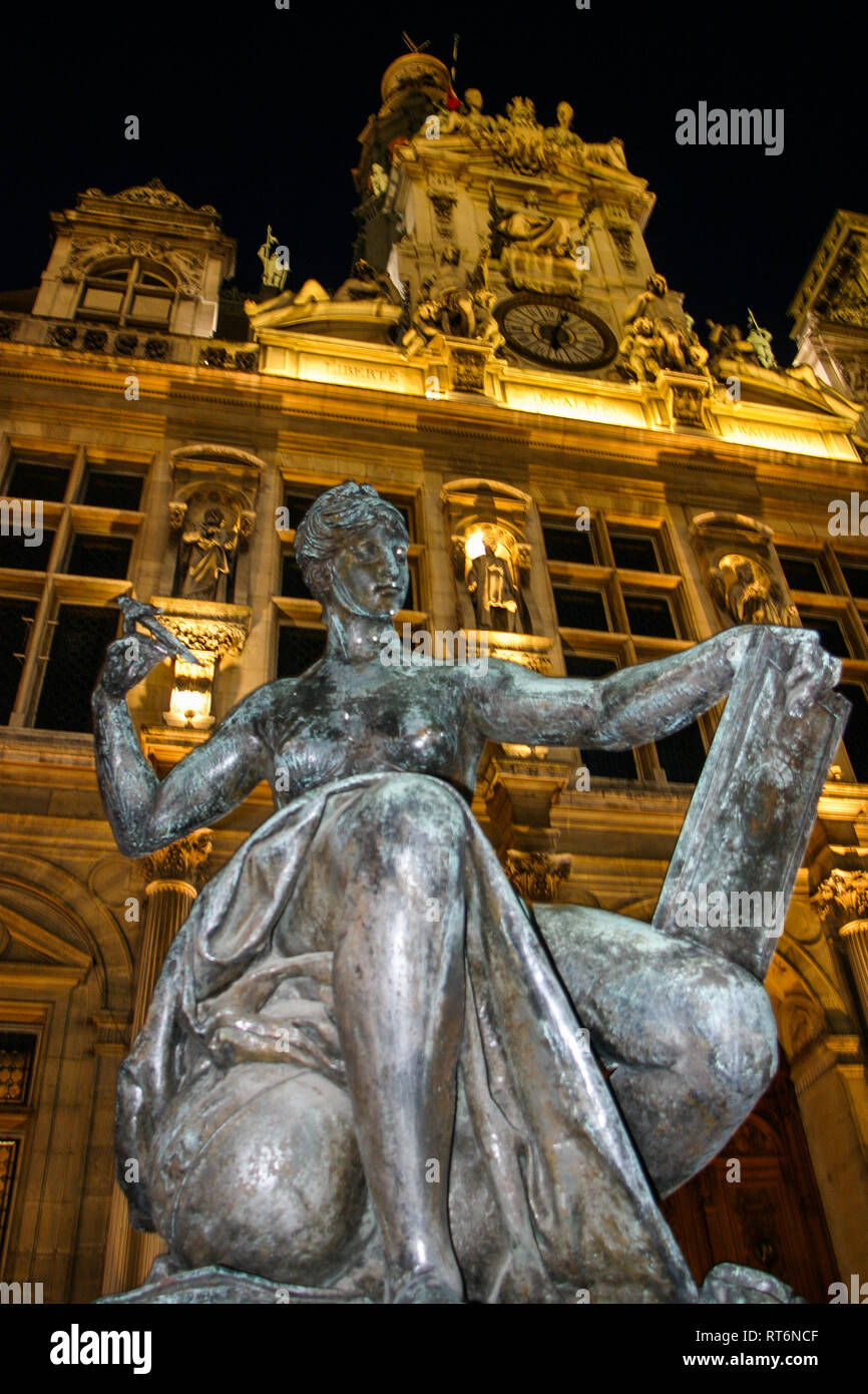 Il municipio di Parigi, Parigi, Francia Foto Stock