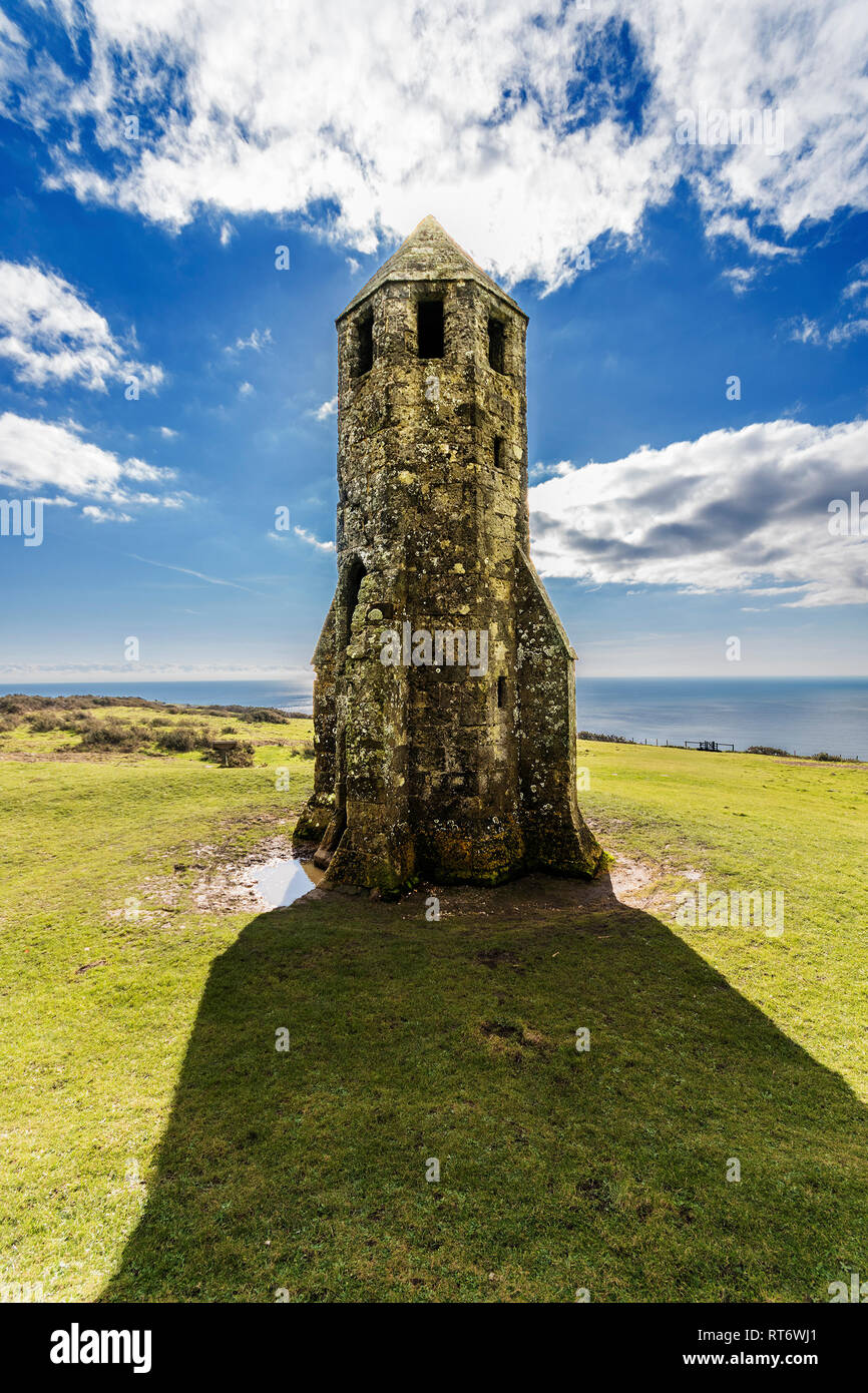 Santa Caterina, oratorio, Pepperpot, Isola di Wight, un palazzo del XIV secolo faro Foto Stock