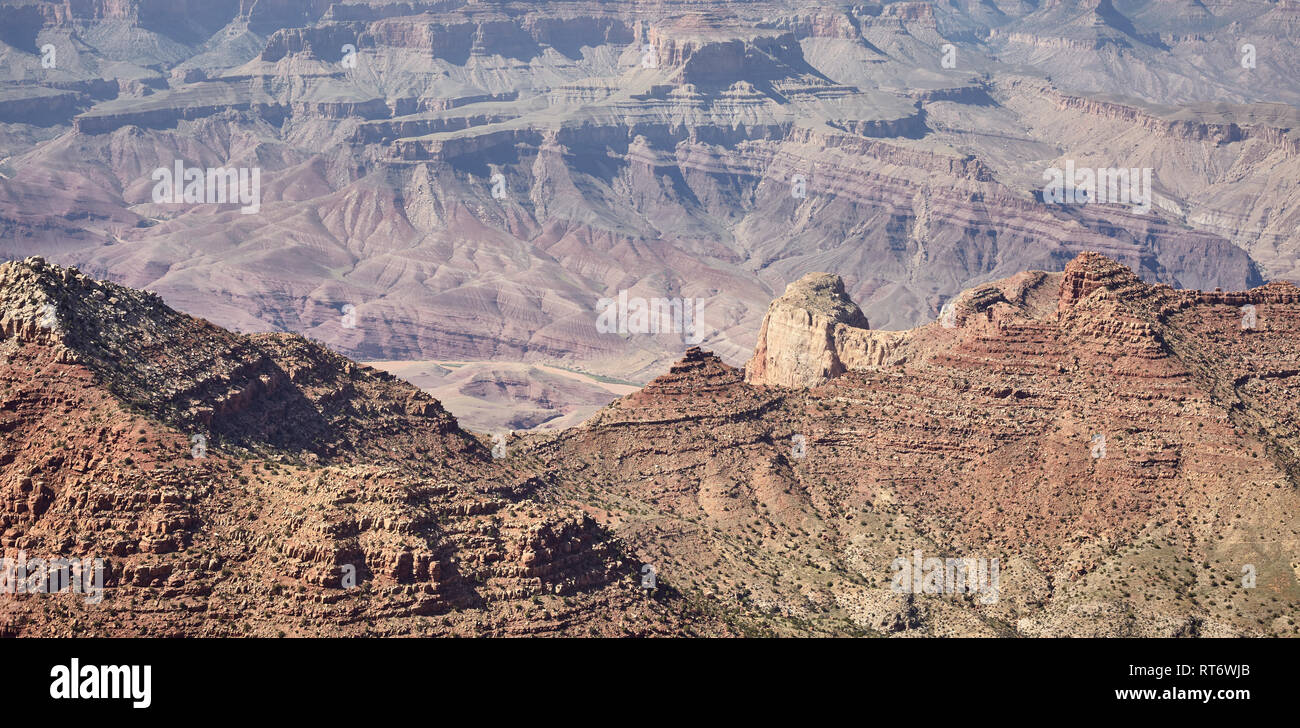 Vista panoramica del Grand Canyon formazioni rocciose, Arizona, Stati Uniti. Foto Stock
