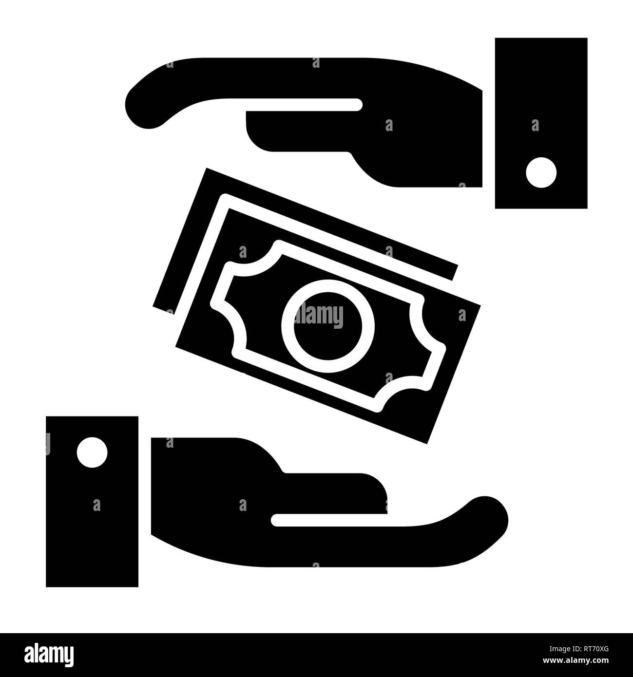 Icona di pagamento, illustrazione vettoriale, finanza Glyph Foto Stock