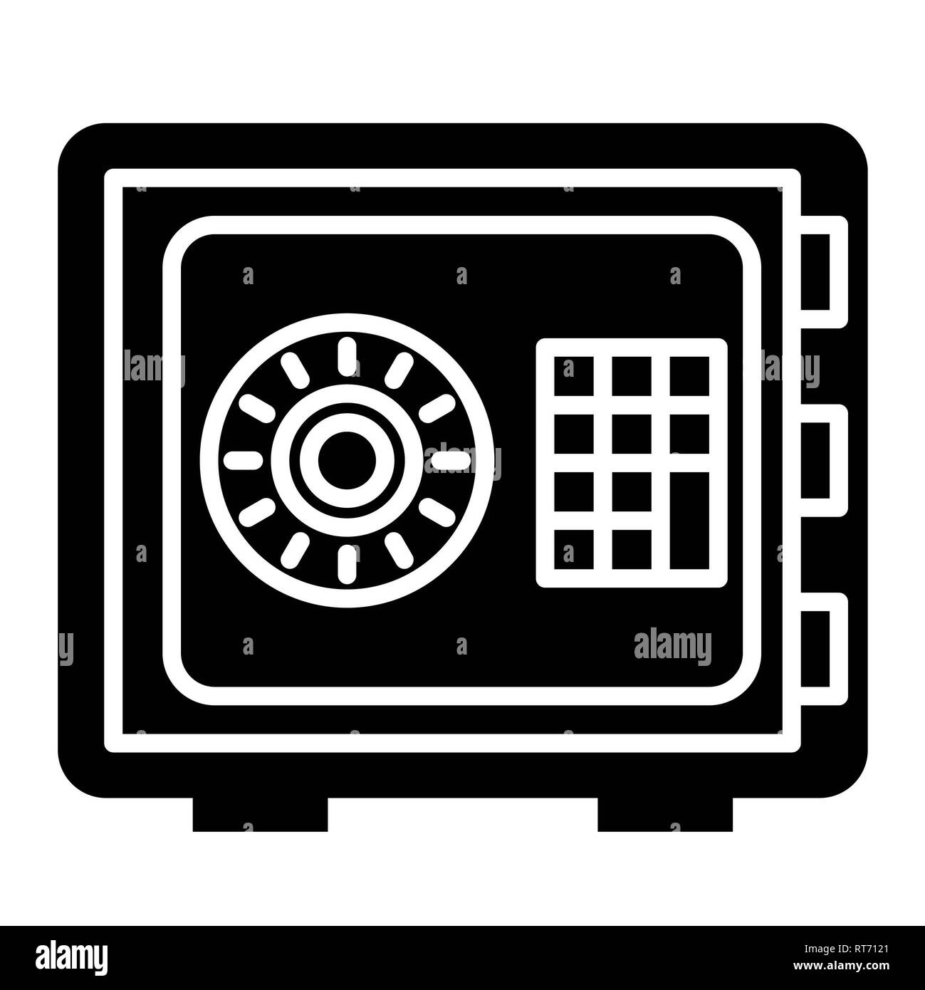 Icona di sicuro, illustrazione vettoriale, finanza Glyph Foto Stock