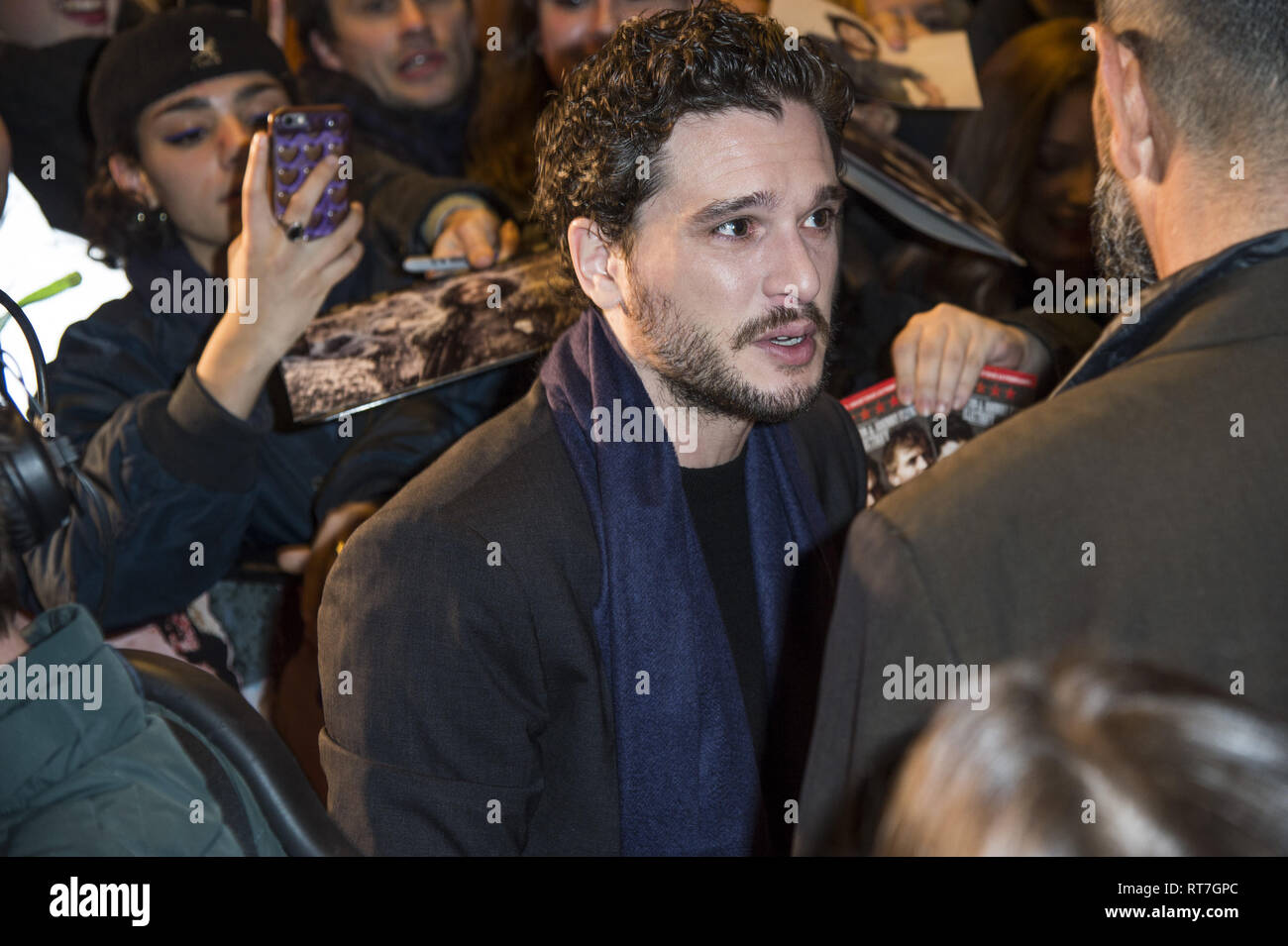 Parigi, Ile de France, Francia. 28 Feb, 2019. Kit Harington visto durante il premier di Ma vie avec John F Donovan al cinema MK2 Bibliotheque a Parigi. Credito: Thierry Le Fouille SOPA/images/ZUMA filo/Alamy Live News Foto Stock