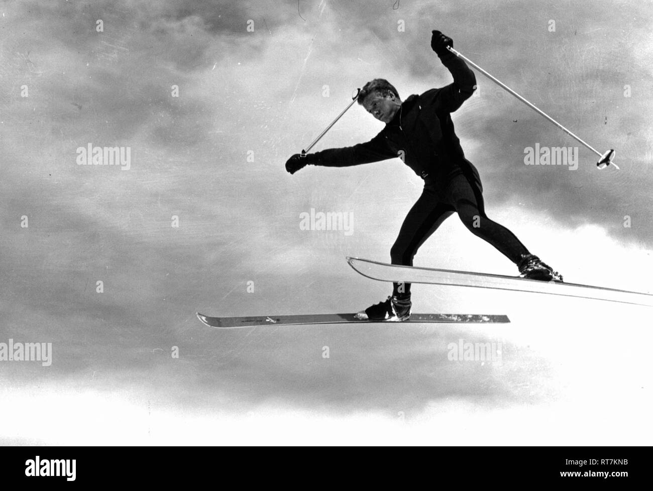 Prinzing, Gerhard, * 22.4.1943, tedesco ski racer, durante una gara, sessanta, Additional-Rights-Clearance-Info-Not-Available Foto Stock