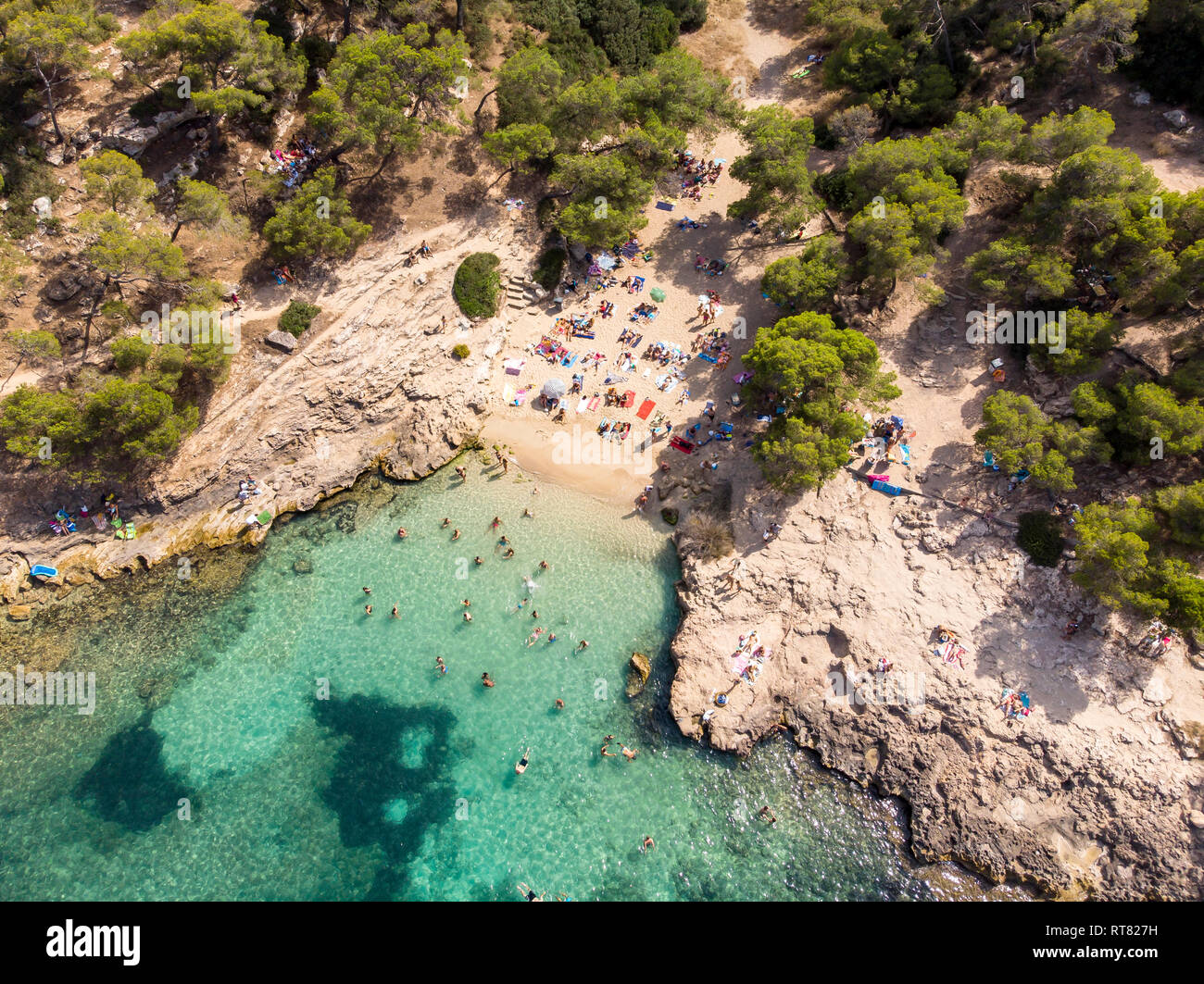 Spagna, Mallorca, Palma de Mallorca, veduta aerea della zona di Calvia, El Toro, Portals Vells Foto Stock