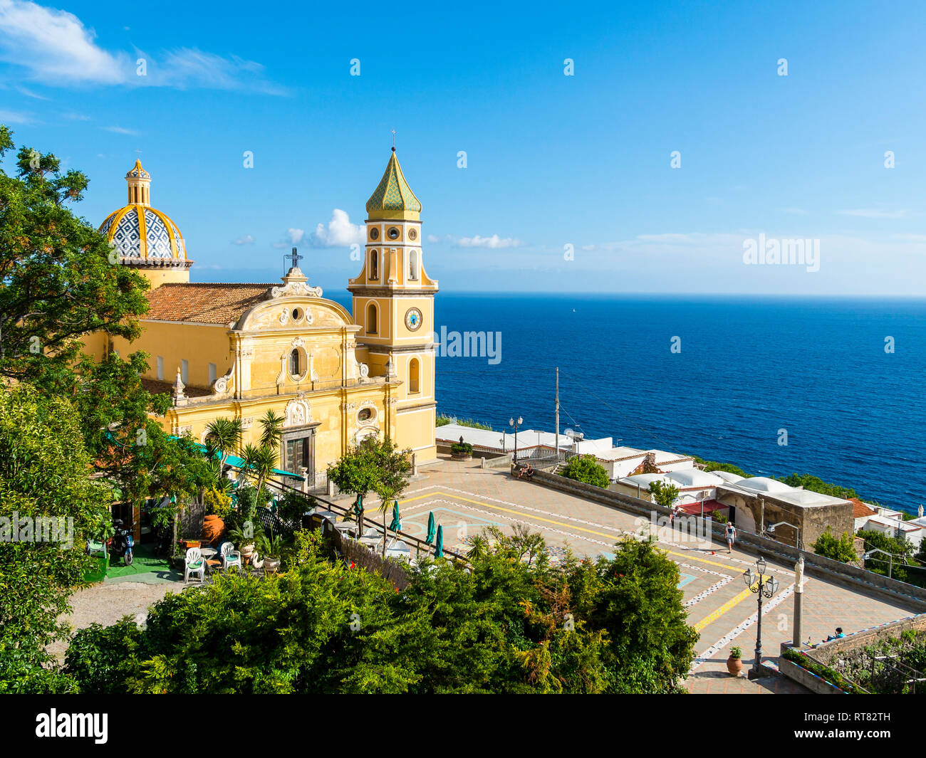 L'Italia, Campania, Costiera Amalfitana, la Penisola Sorrentina, Praiano, Parrocchia di San Gennaro Chiesa Foto Stock
