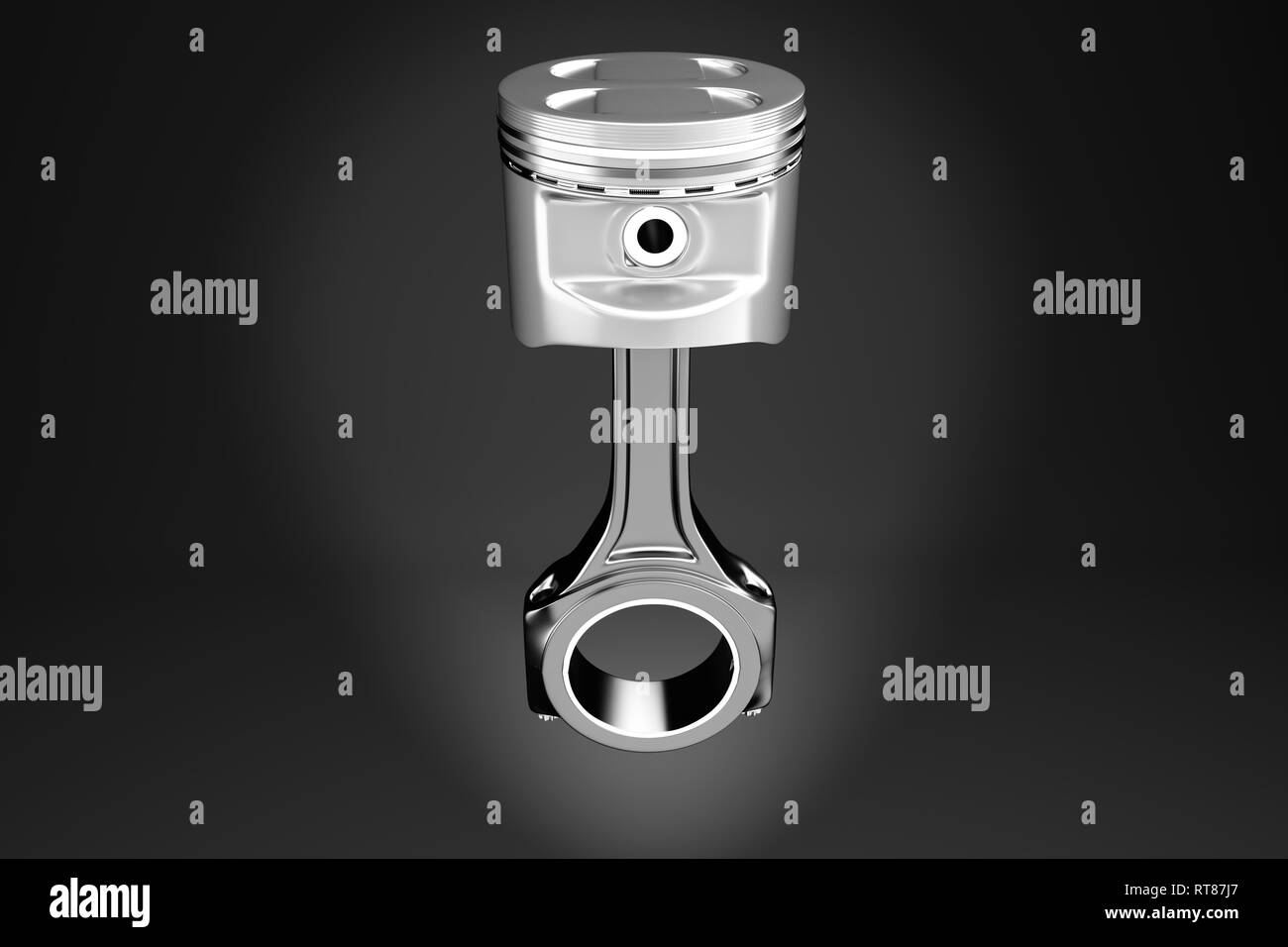 Il rendering 3D. Motore pistone con fasce elastiche del pistone. Foto Stock