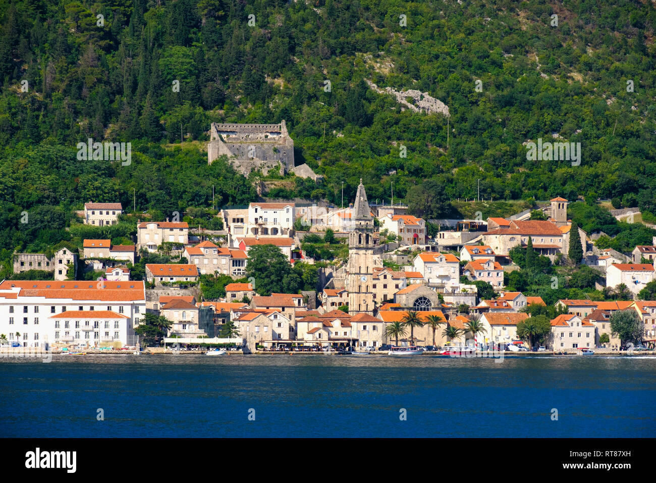 Montenegro e della Baia di Kotor, Perast Foto Stock