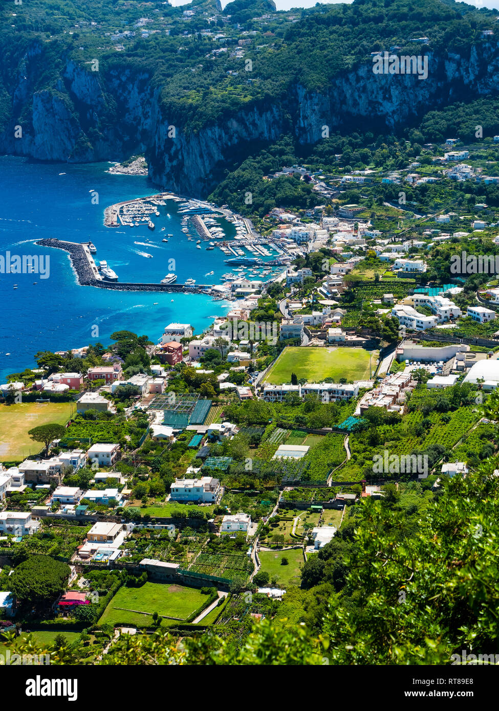 L'Italia, la Campania, il Golfo di Napoli, Vista di Capri Foto Stock