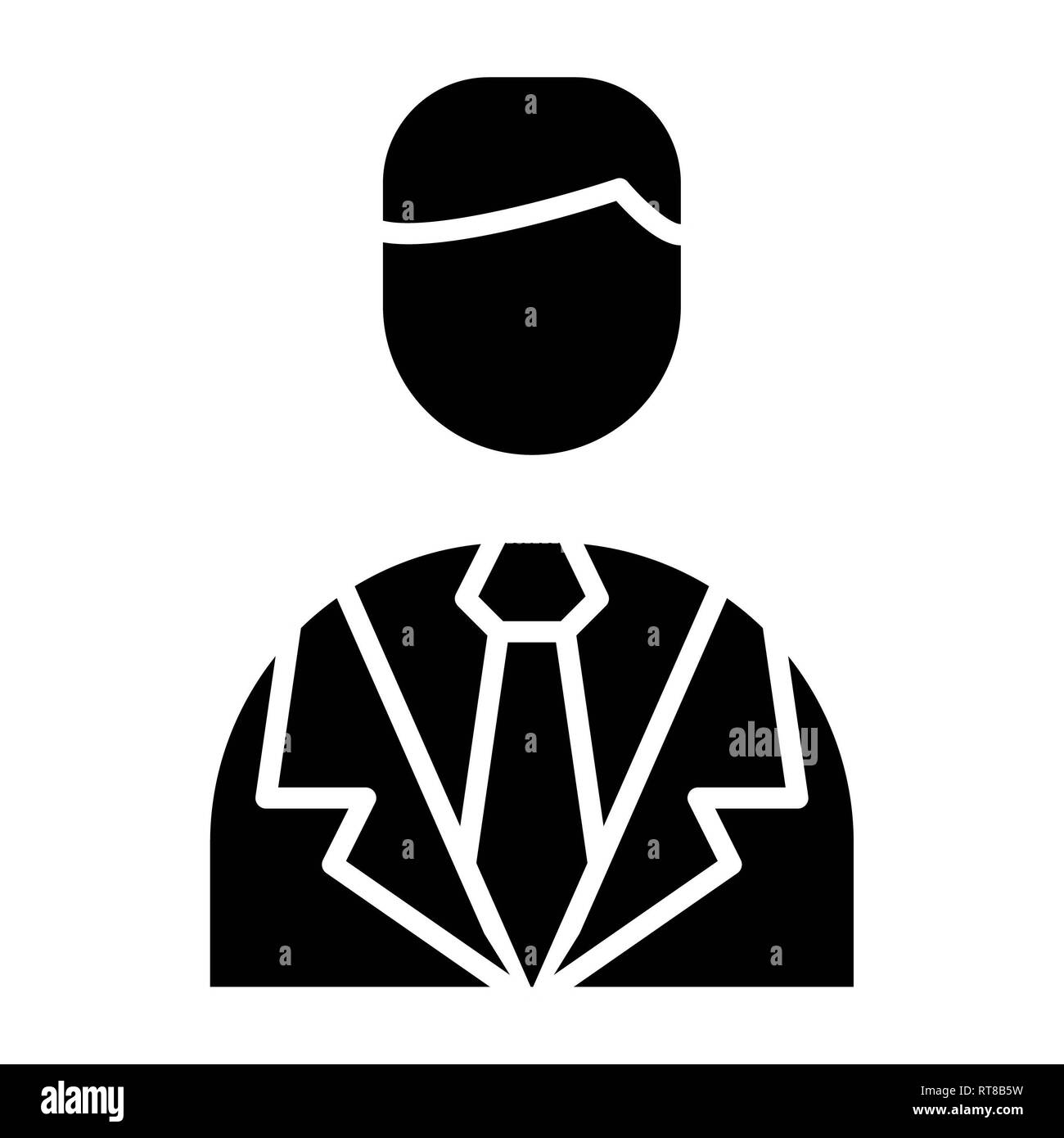 Icona di Manager, illustrazione vettoriale, Business Glyph Foto Stock
