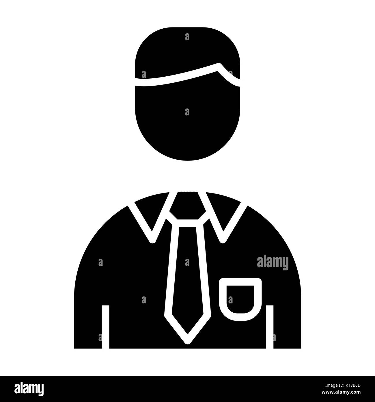Icona del dipendente, illustrazione vettoriale, Business Glyph Foto Stock