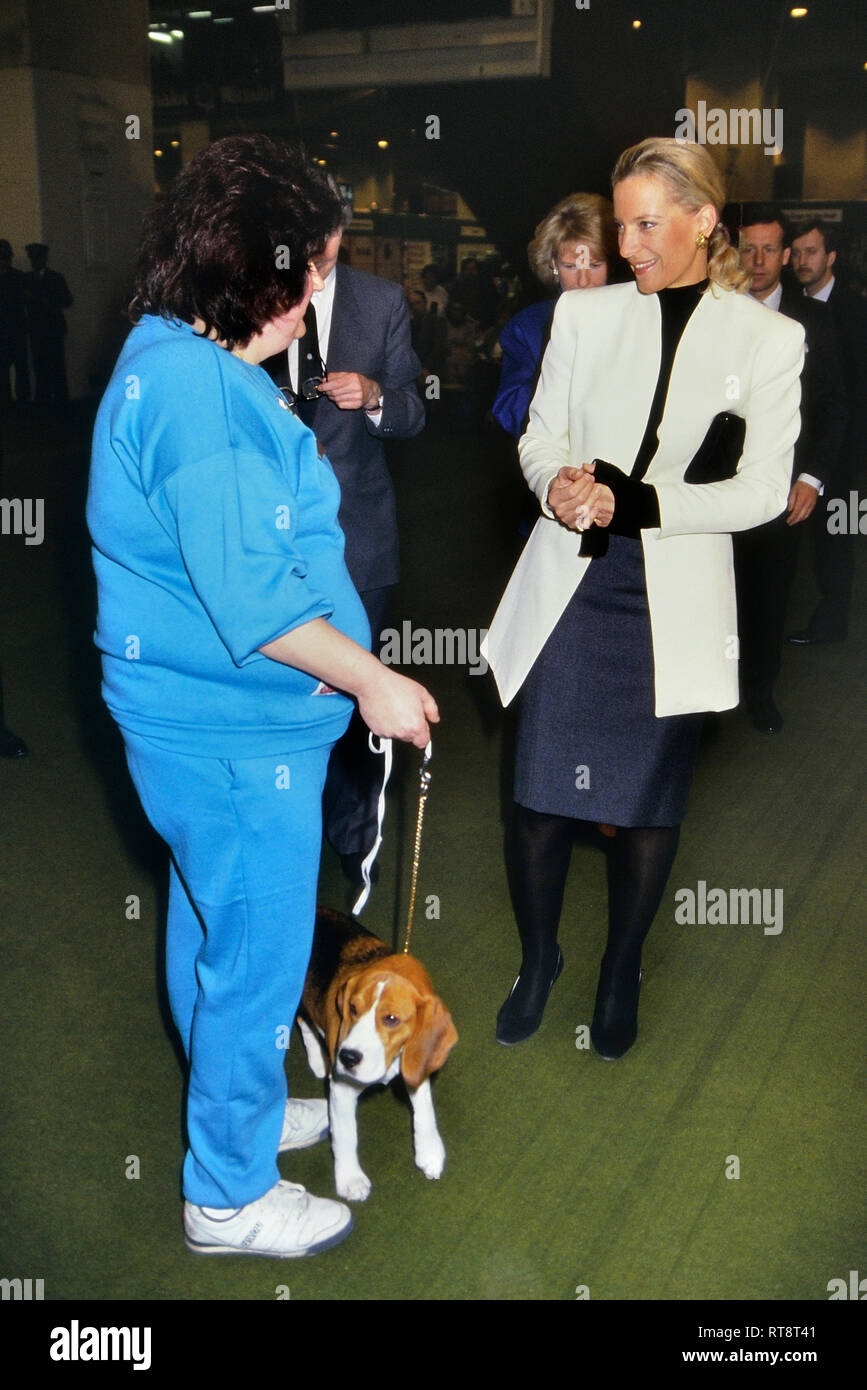 La Principessa Michael di Kent al Crufts dog show nel 1989, LONDRA, REGNO UNITO Foto Stock