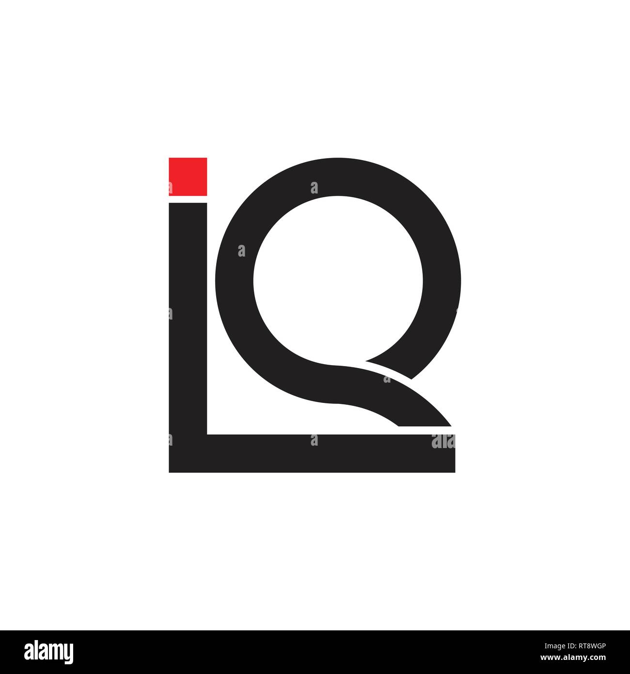 Lettere iq quadrato geometrico vettore logo Illustrazione Vettoriale