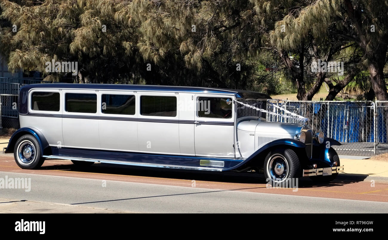 Classic Vintage 1928 Ford stirata Limousine matrimonio Cottesloe Perth Western Australia Foto Stock