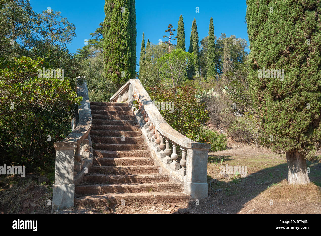 Scale in stile barocco nel Parco Aurelien, Frejus, Var, Provence-Alpes-Côte d'Azur, in Francia, in Europa Foto Stock