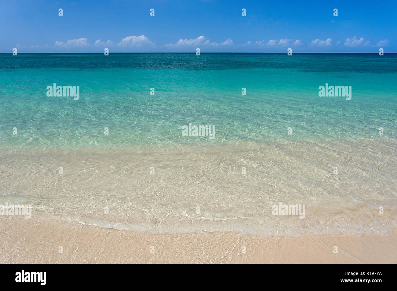 Tropical Beach, Grand Anse Bay, Saint George parrocchia, Grenada, Piccole Antille, dei Caraibi Foto Stock