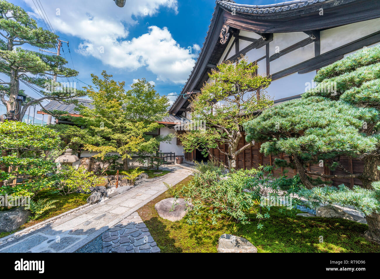 Giardini di Kanchi-Shingon nel tempio buddista situato nel Protocollo di Kyoto, il Giappone è uno dei tatchu (sub-tempio) di a-ji Foto Stock