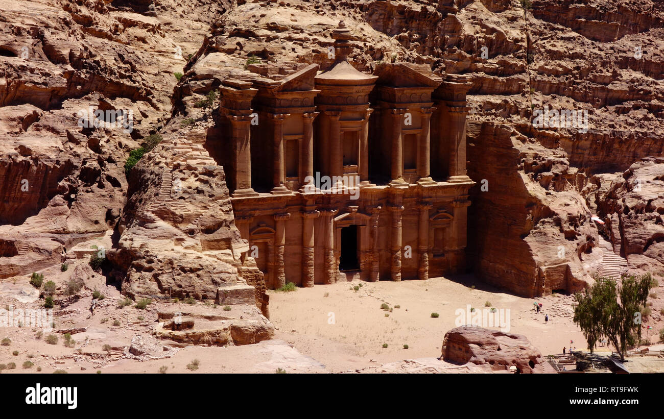 Petra in Giordania, grotta città monastero, Foto Stock