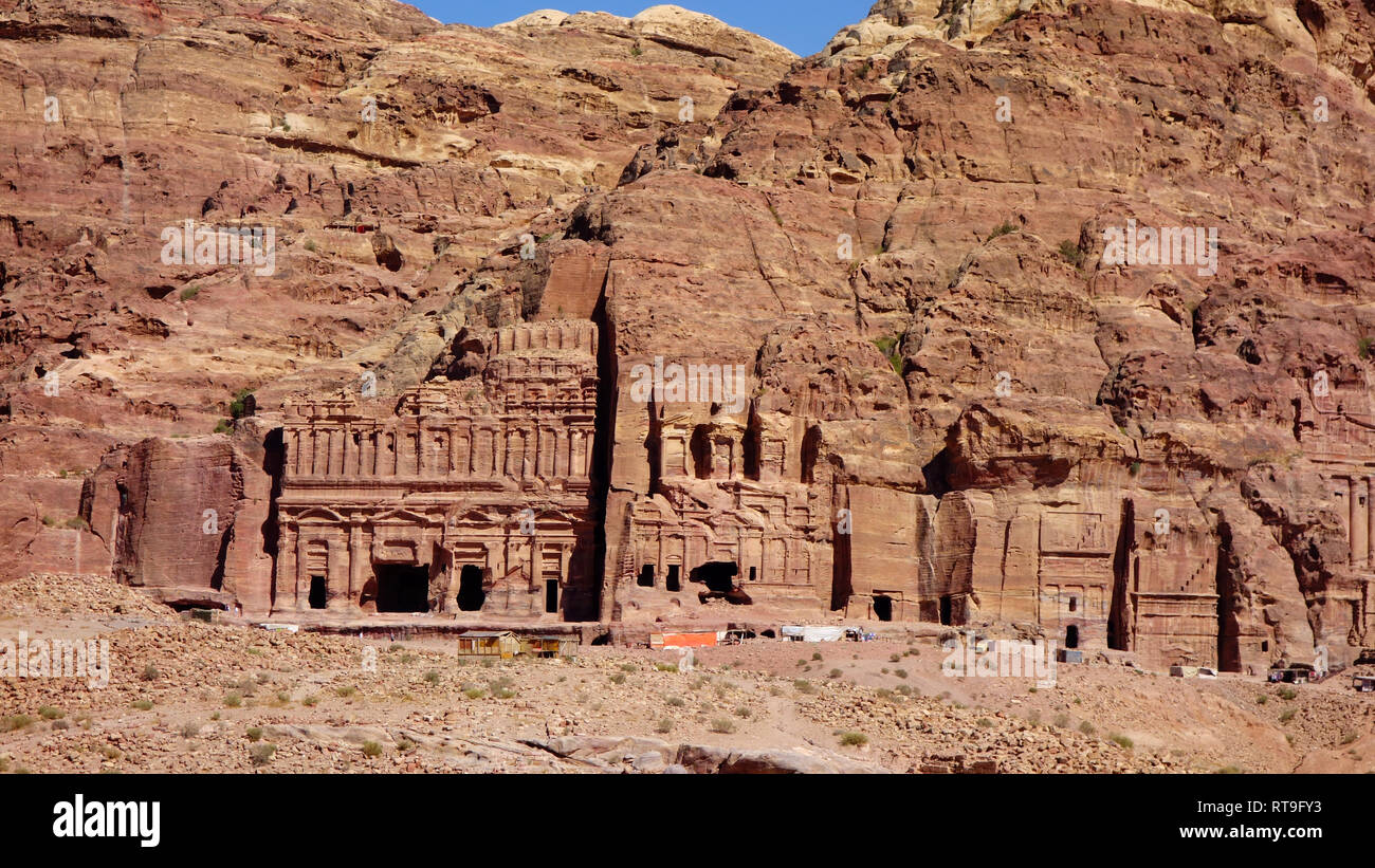 Petra in Giordania, grotta città, tombe reali Foto Stock