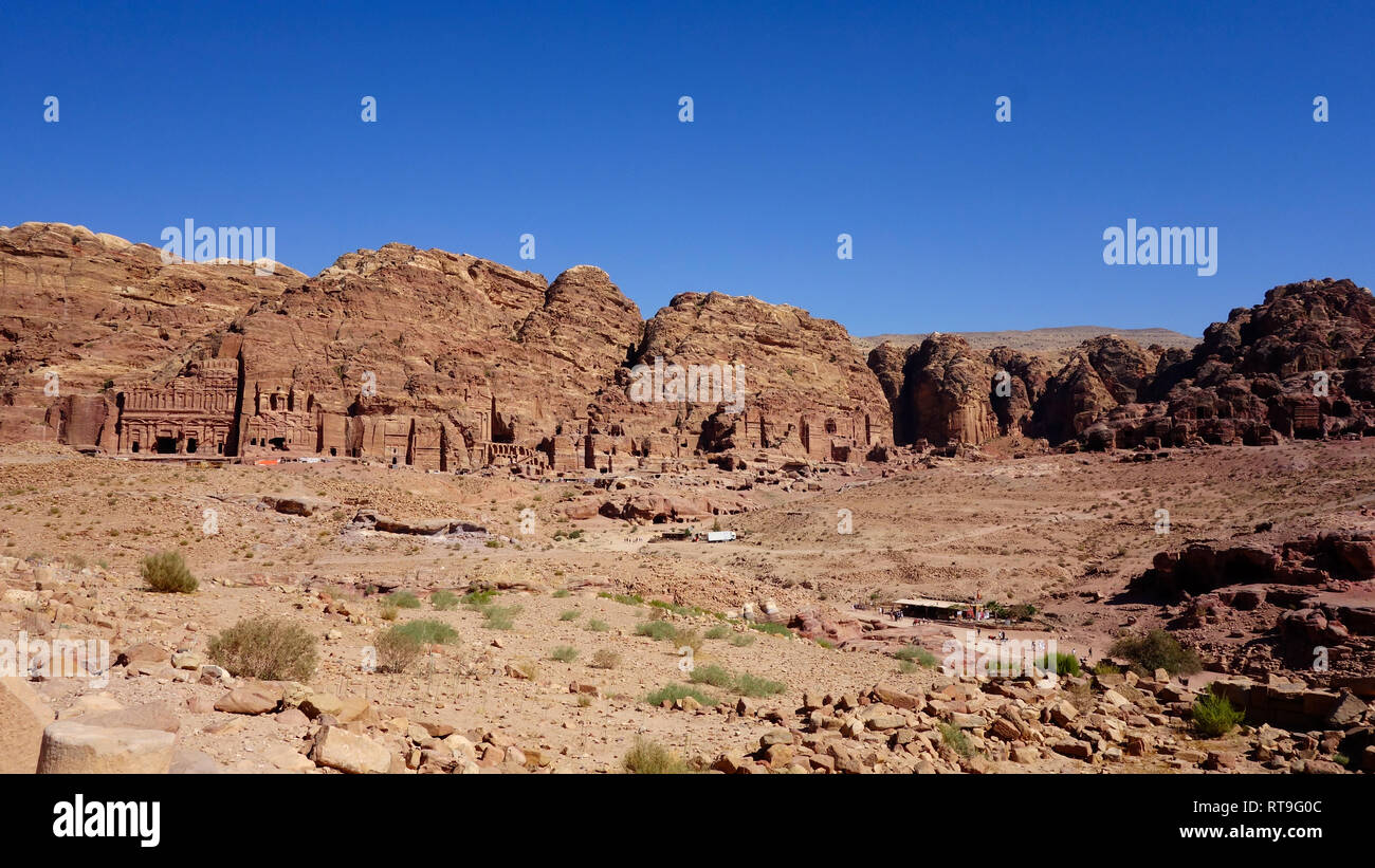 Petra in Giordania, grotta città, tombe reali Foto Stock