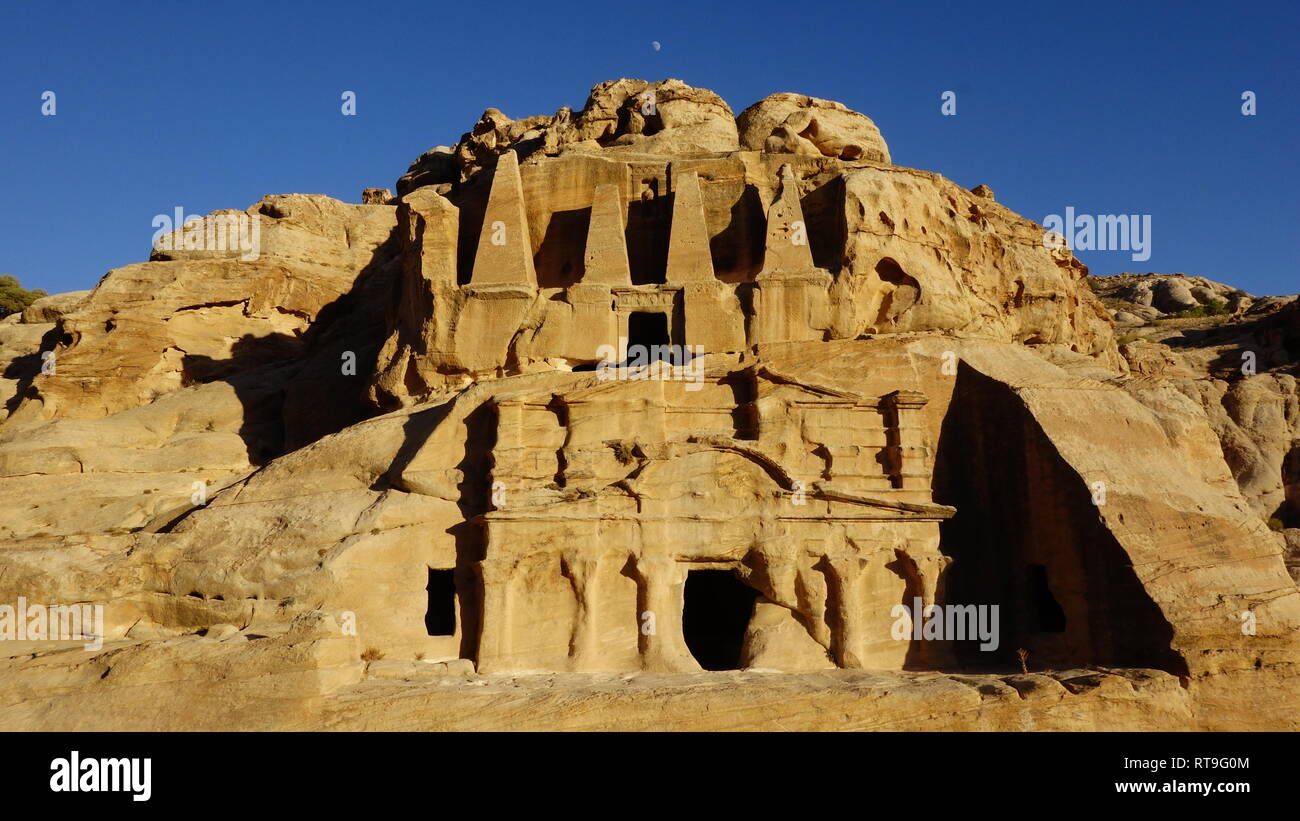 Petra in Giordania, grotta city Foto Stock
