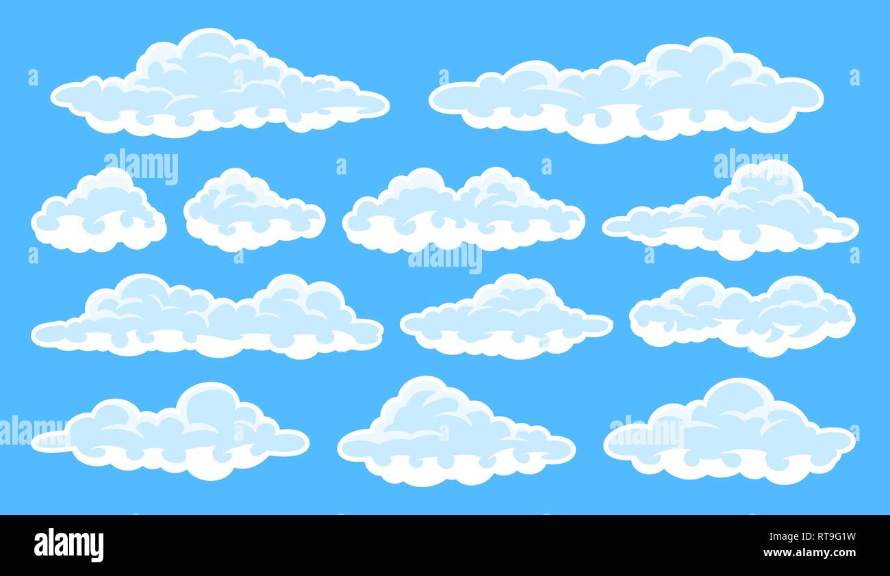 Set di cartoon nuvole Illustrazione Vettoriale