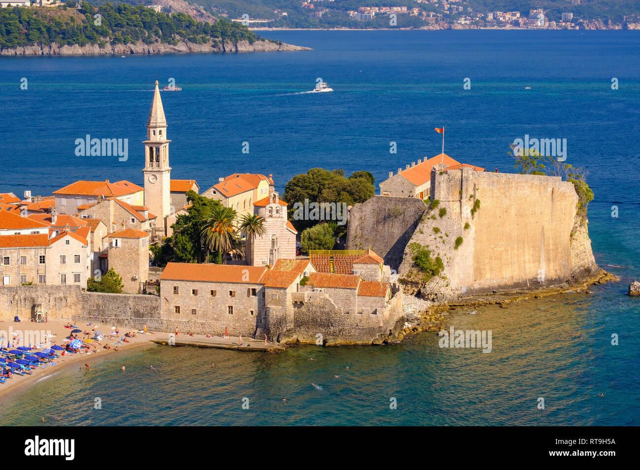 Montenegro, costa Adriatica, Budva, Old Town Foto Stock