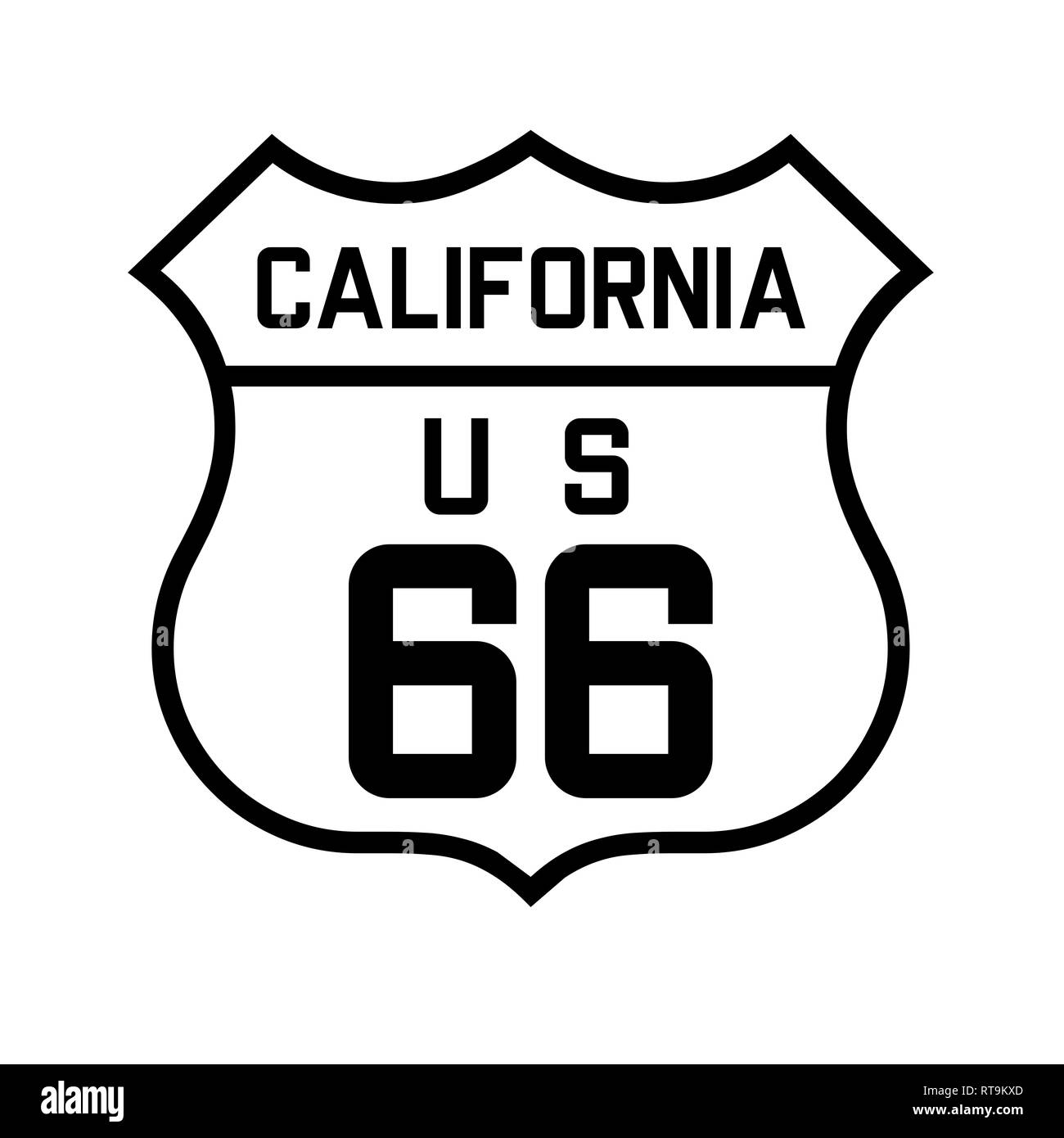 California us route 66 segno Foto Stock