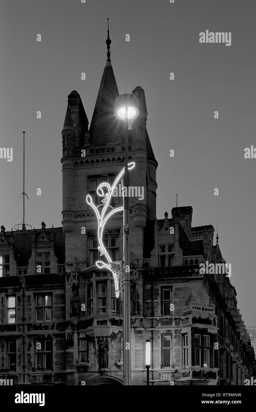 Le luci di Natale a Gonnville e Caius College Cambridge Inghilterra England Foto Stock