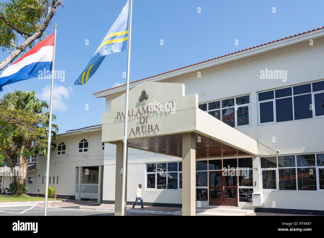 Aruba europeo (Parlamento di Aruba), Lloyd G. Smith Blvd, Oranjestad, Aruba, Isole ABC, Leeward Antilles, dei Caraibi Foto Stock