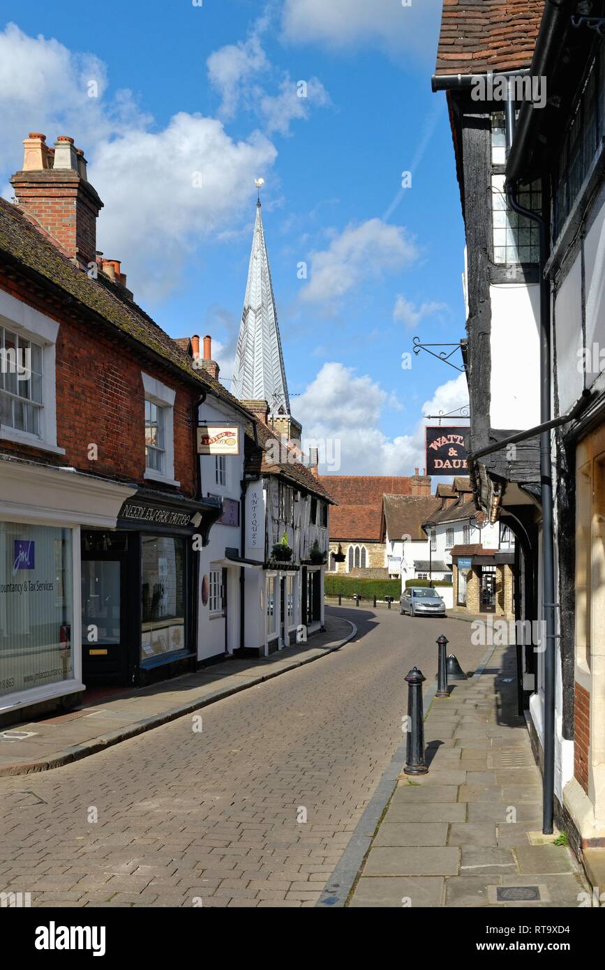 Centro della città mercato di Godalming Surrey in Inghilterra REGNO UNITO Foto Stock