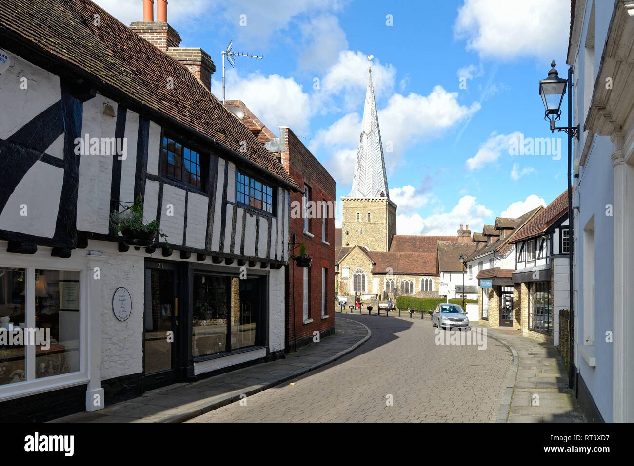 Centro della città mercato di Godalming Surrey in Inghilterra REGNO UNITO Foto Stock