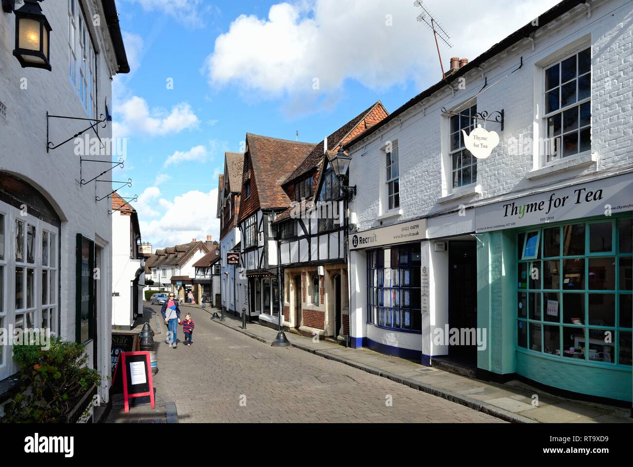 Centro della città mercato di Godalming Surrey in Inghilterra REGNO UNITO Foto Stock
