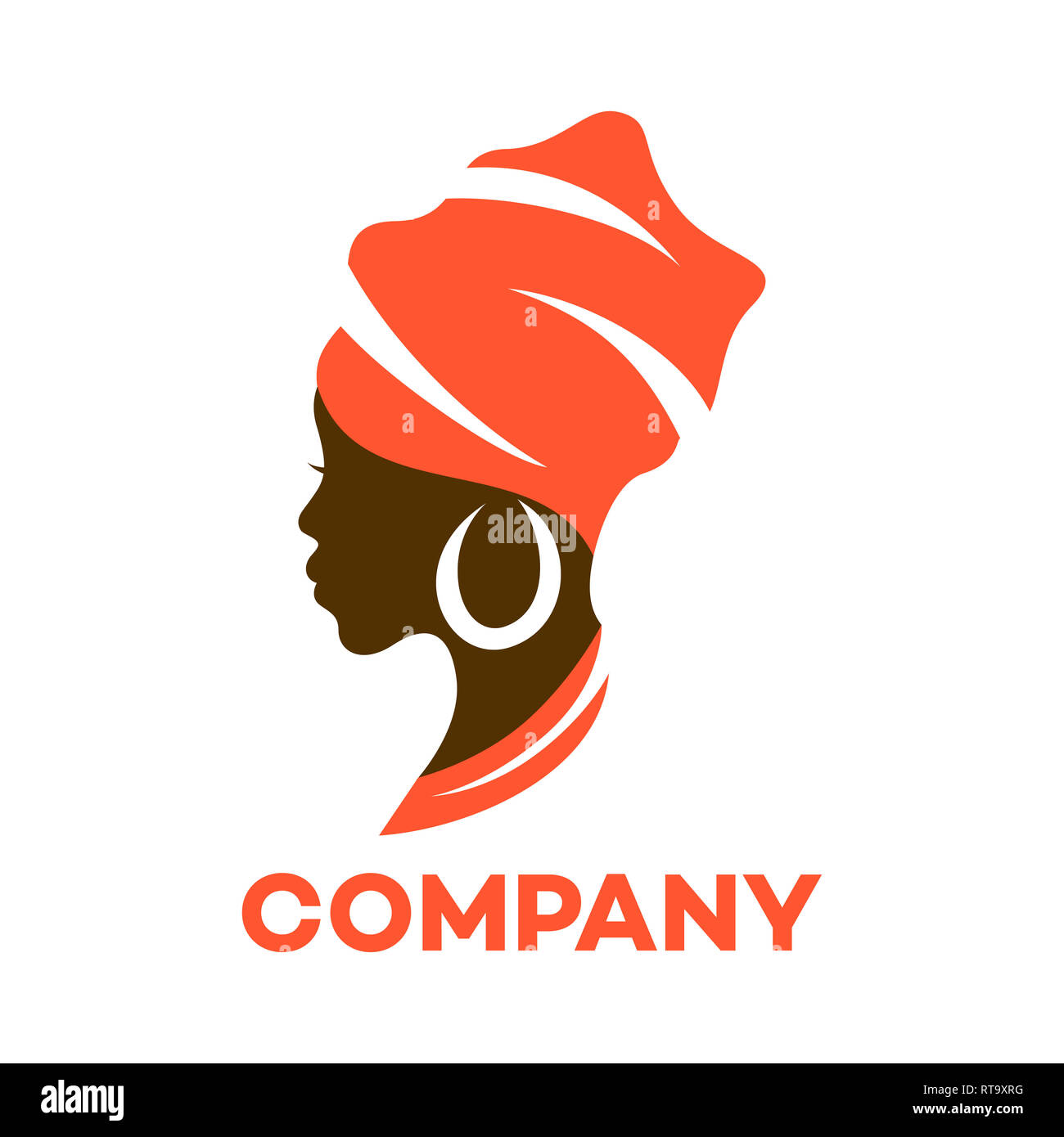 Donna africana logo Foto Stock