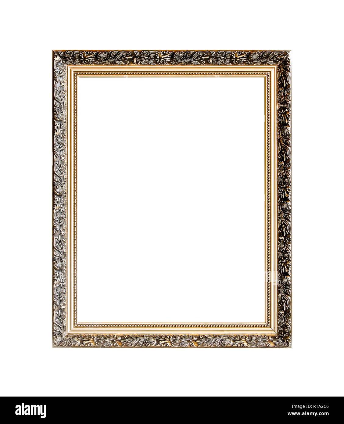 Ottone inciso il telaio isolato incluso tracciato di ritaglio Foto Stock