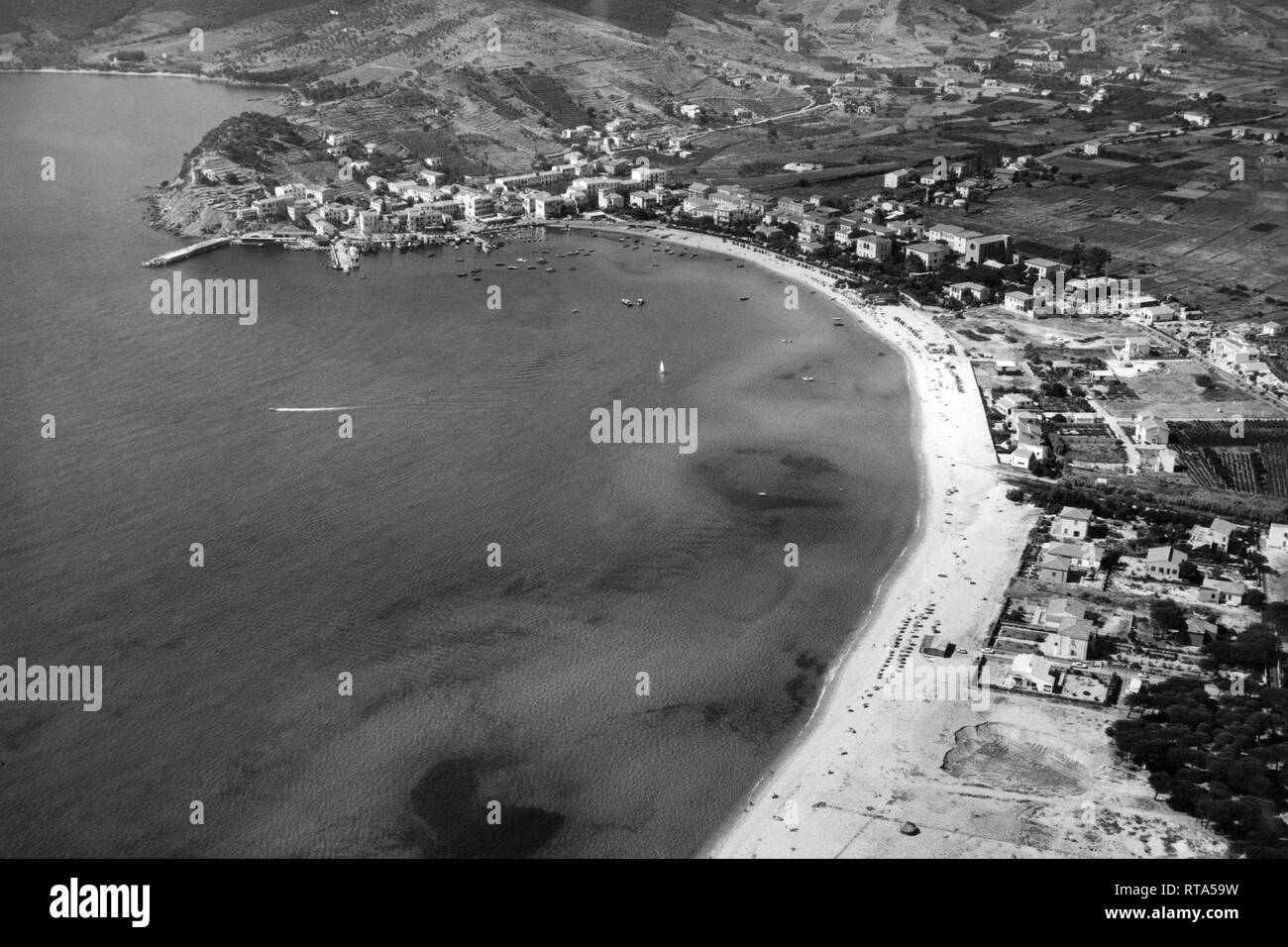 Marina di campo, Isola d'Elba, Toscana, Italia 1964 Foto Stock