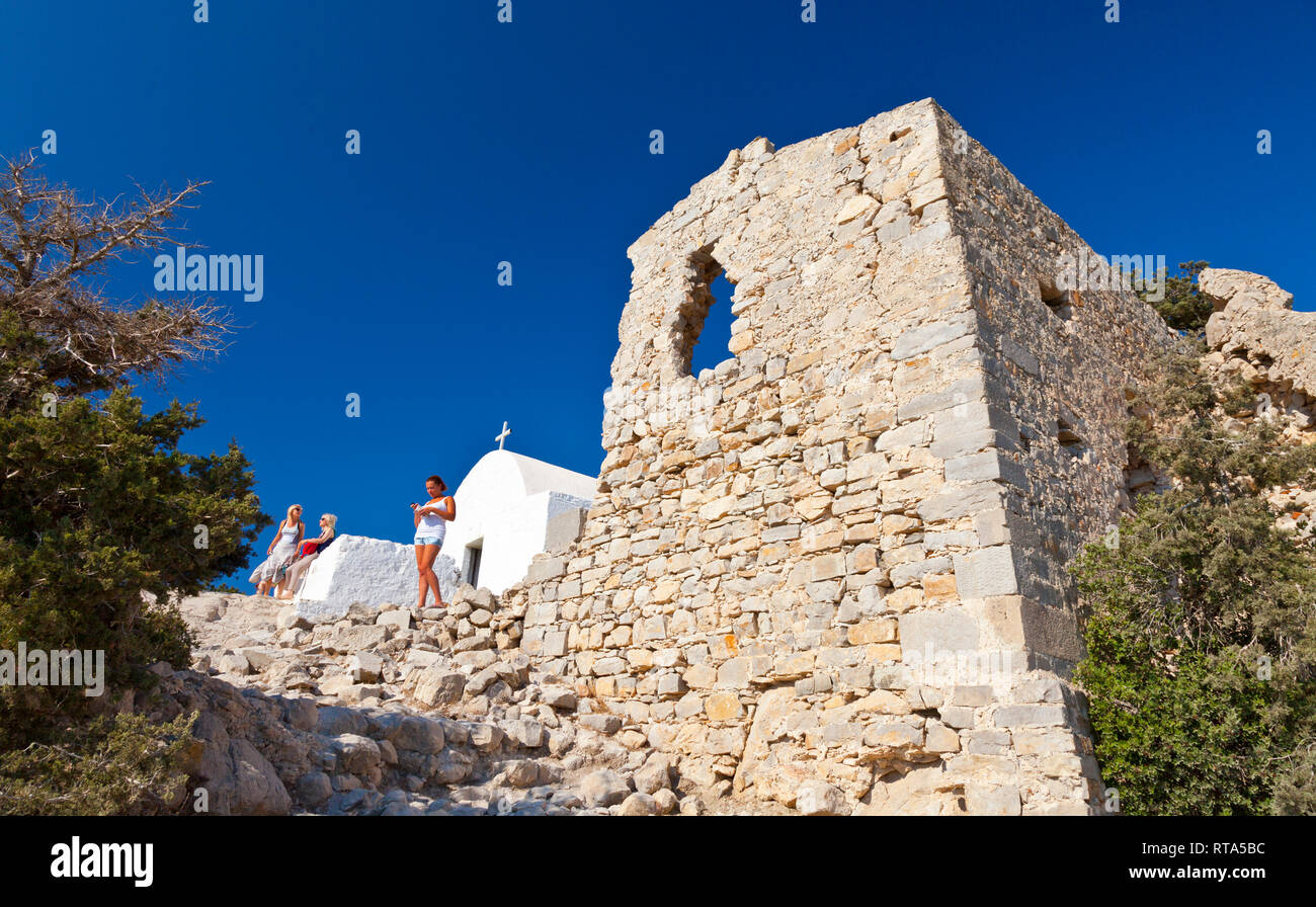 Il castello di Monolithos. L' isola di Rodi, Dodecanneso arcipelago, Grecia, Europa Foto Stock
