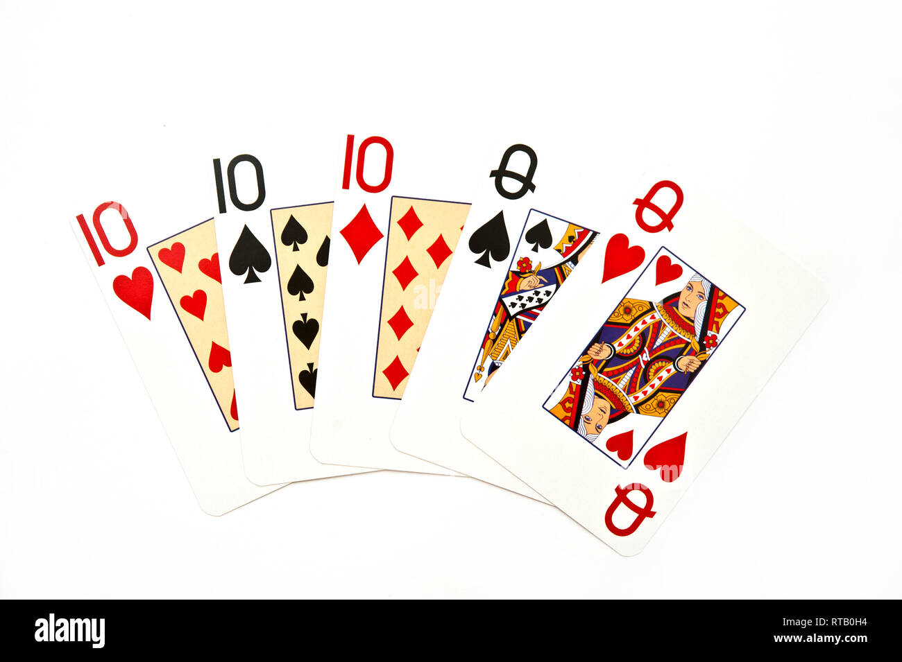 Mano di Poker Full House Foto Stock