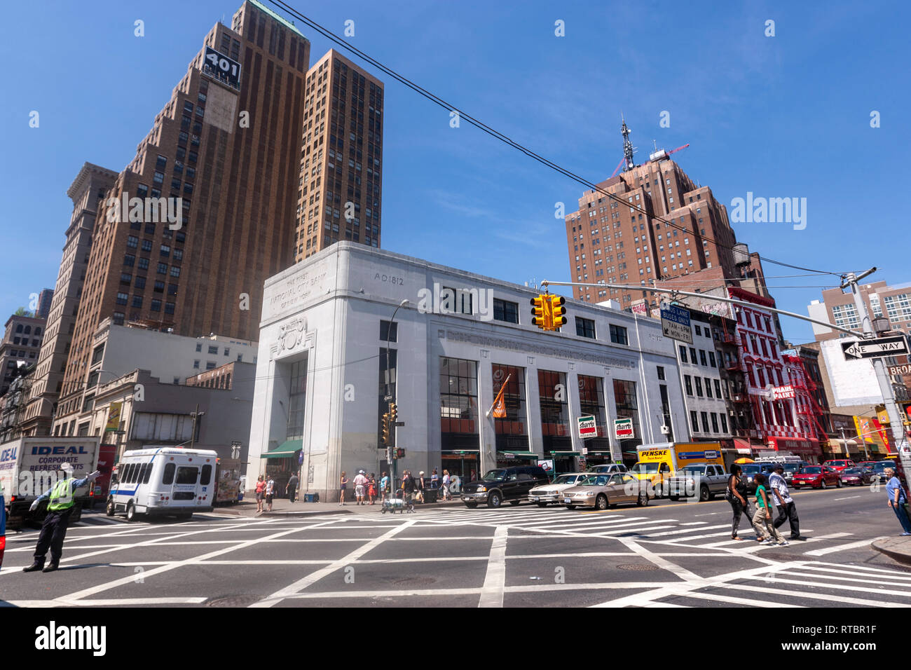 Arte moderna First National City Bank di New York edificio, 415 Broadway, Manhattan, New York, Stati Uniti d'America Foto Stock