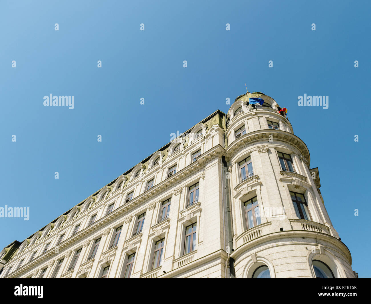 Il patrimonio architettonico edificio ad angolo a Bucarest in Romania immobiliari in Europa orientale Foto Stock