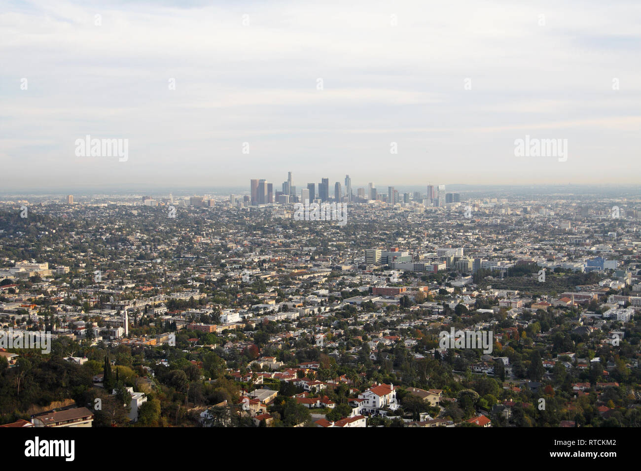 Vista su Los Angeles dall'Osservatorio Griffith, CALIFORNIA, STATI UNITI D'AMERICA Foto Stock