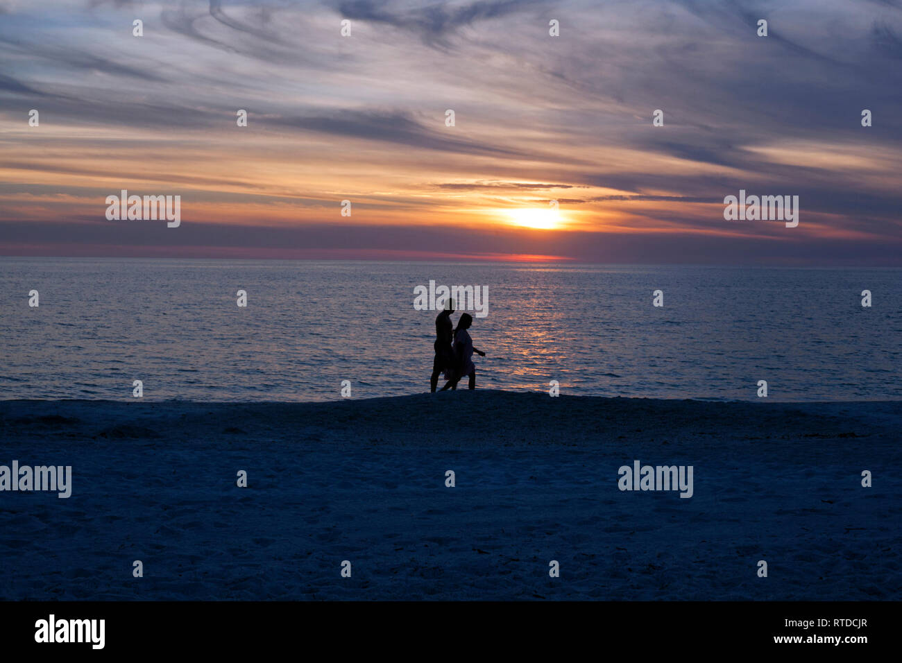 Tramonto su Anna Maria Island, Florida, Stati Uniti d'America. Foto Stock