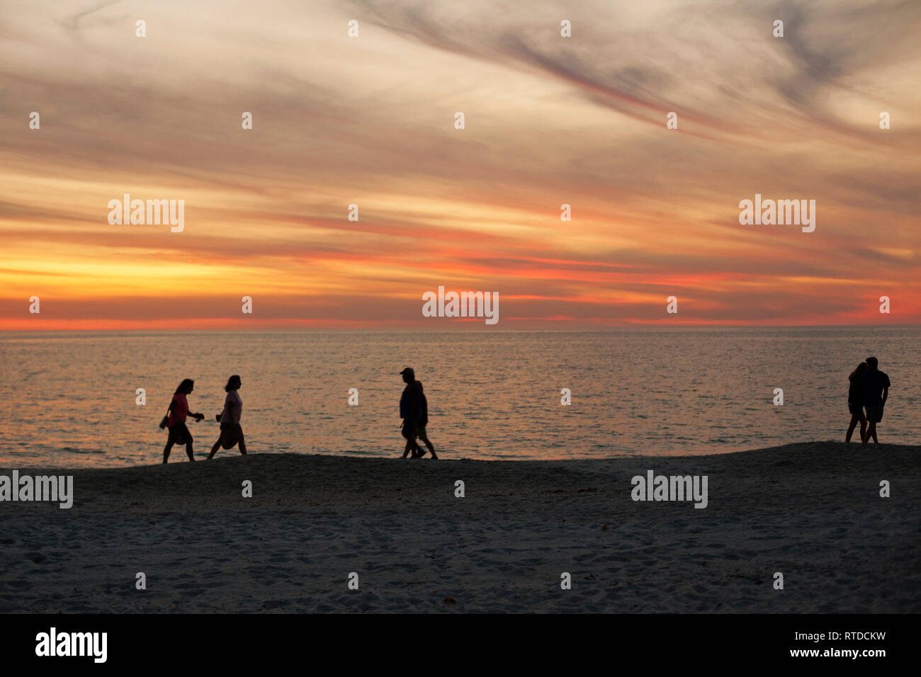 Tramonto su Anna Maria Island, Florida, Stati Uniti d'America. Foto Stock