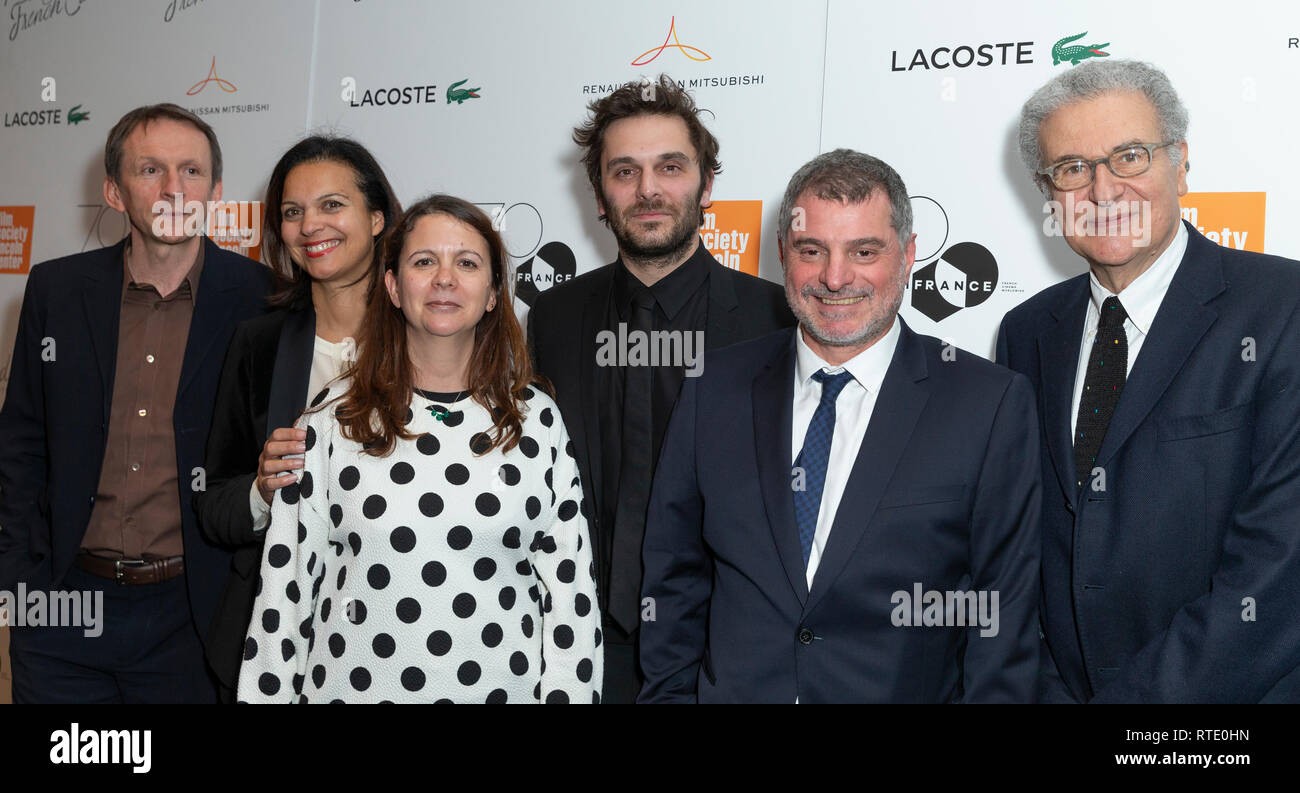 New York, Stati Uniti. 28 Feb, 2019. New York, NY - Febbraio 28 - 2019: 'Il problema con voi' premiere in New York, Stati Uniti d'America. Phillip Martin, Isabella Giordano, Firenze Almozini, Pio Marmai, Pierre Salvadori, Serge Toubiana frequentare la serata di apertura con Rendez-Vous Cinema francese a Walter Reade Theatre Credito: lev radin/Alamy Live News Foto Stock
