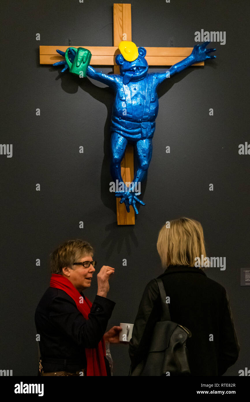 Londra, Regno Unito. 1 Mar 2019. Zuerst die Fusse da Martin Kippenberger, est £70,000-1m - un'anteprima prima della Sotheby's Arte Contemporanea sera asta di Sotheby's New Bond Street, Londra. L'asta avrà luogo il 5 marzo. Credito: Guy Bell/Alamy Live News Foto Stock