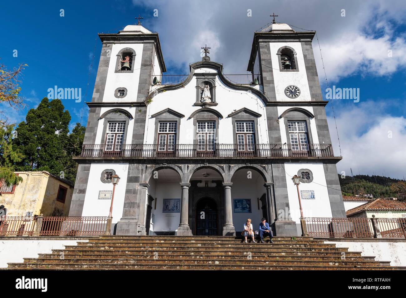 La Chiesa del pellegrinaggio di Nossa Senhora do Monte, Monte, Funchal, Madeira, Portogallo Foto Stock